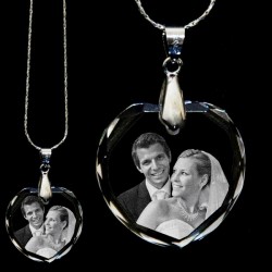 Personalised Crystal Heart Photo Necklace Pendant